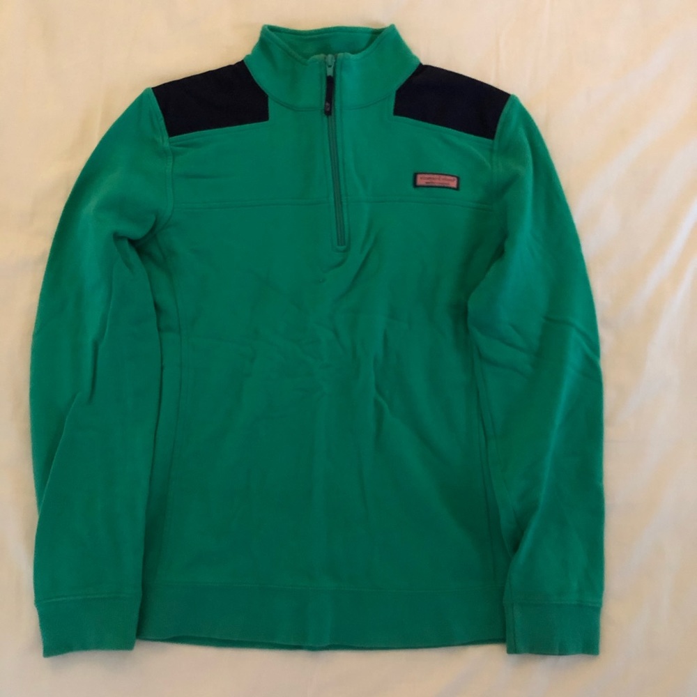 Green and Navy Vineyard Vines Shep Shirt Large